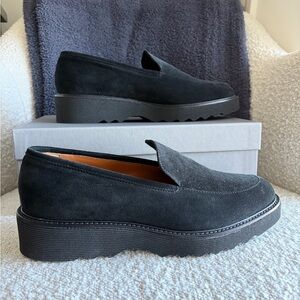 Aquatalia Women's Kelsey Weatherproof Suede Platform Loafers~ size 9